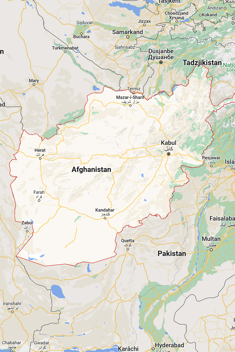 Kaart Afghanistan